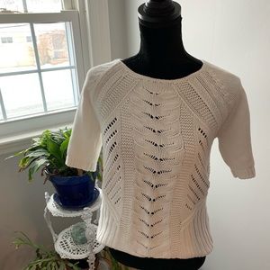 White half sleeve sweater